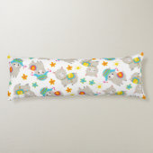 Patroon van lama's, schildlama's, alpaca's, bloeme lichaamskussen (Achterkant)