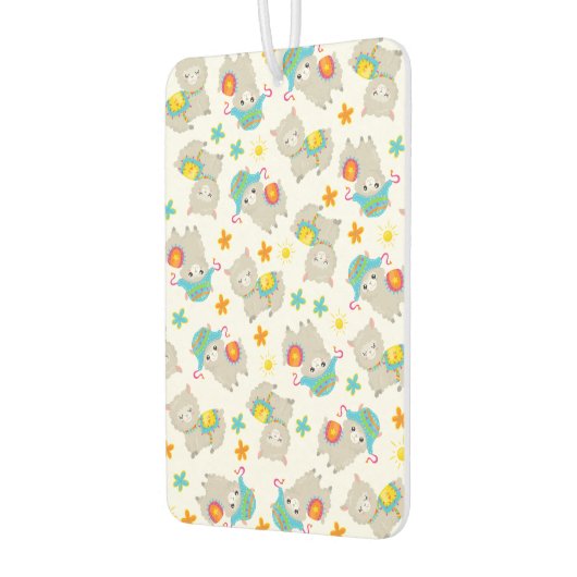 Patroon van lama's, schildlama's, alpaca's, bloeme luchtverfrisser (Links)