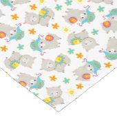 Patroon van lama's, schildlama's, alpaca's, bloeme medium tafelloper (Hoek)