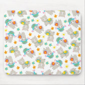 Patroon van lama's, schildlama's, alpaca's, bloeme muismat (Voorkant)