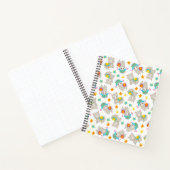 Patroon van lama's, schildlama's, alpaca's, bloeme notitieboek (Binnen)