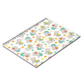 Patroon van lama's, schildlama's, alpaca's, bloeme notitieboek (Linkerzijde)