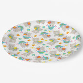 Patroon van lama's, schildlama's, alpaca's, bloeme papieren bordje (Gekanteld)