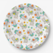 Patroon van lama's, schildlama's, alpaca's, bloeme papieren bordje (Voorkant)