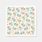 Patroon van lama's, schildlama's, alpaca's, bloeme servet (Voorkant)