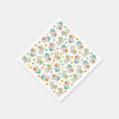 Patroon van lama's, schildlama's, alpaca's, bloeme servet (Hoek)