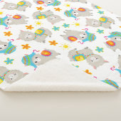 Patroon van lama's, schildlama's, alpaca's, bloeme sherpa deken (3/4)