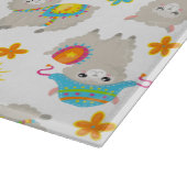 Patroon van lama's, schildlama's, alpaca's, bloeme snijplank (Hoek)