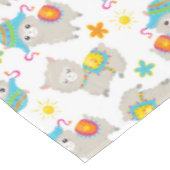 Patroon van lama's, schildlama's, alpaca's, bloeme tafelkleed (Gekanteld)