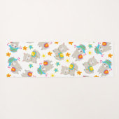 Patroon van lama's, schildlama's, alpaca's, bloeme yogamat (Achterkant (horizontaal))