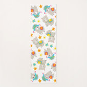 Patroon van lama's, schildlama's, alpaca's, bloeme yogamat (Voorkant)