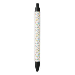 Patroon van lama's, schildlama's, alpaca's, bloeme zwarte inkt pen