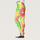 patroon van lemmetjes, sinaasappels, pompelmoezen  leggings (Links)