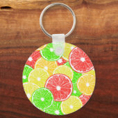 patroon van lemmetjes, sinaasappels, pompelmoezen sleutelhanger (Voorkant)