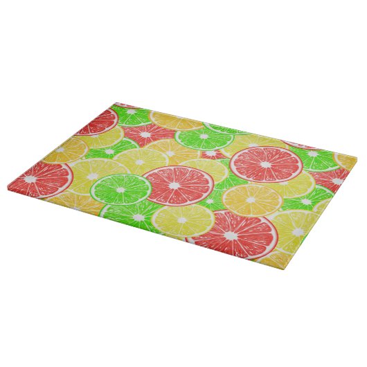 patroon van lemmetjes, sinaasappels, pompelmoezen snijplank (Hoek)