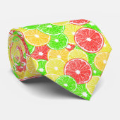 patroon van lemmetjes, sinaasappels, pompelmoezen stropdas (Opgerold)