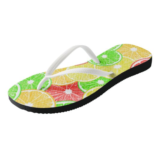 patroon van lemmetjes, sinaasappels, pompelmoezen  teenslippers (Schuin)