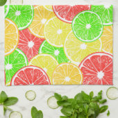 patroon van lemmetjes, sinaasappels, pompelmoezen  theedoek (Gevouwen)