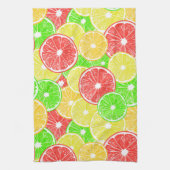 patroon van lemmetjes, sinaasappels, pompelmoezen  theedoek (Verticaal)