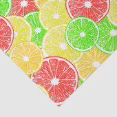 patroon van lemmetjes, sinaasappels, pompelmoezen  tissuepapier (Detail)