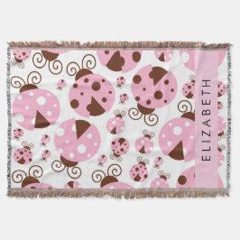 Patroon van lieveheersbeestjes, roze lieveheersbee deken