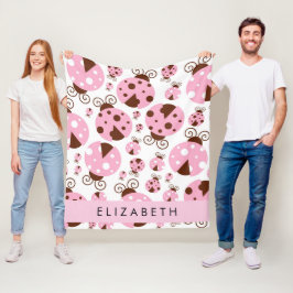Patroon van lieveheersbeestjes, roze lieveheersbee fleece deken