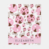 Patroon van lieveheersbeestjes, roze lieveheersbee fleece deken (Voorkant)