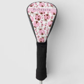Patroon van lieveheersbeestjes, roze lieveheersbee golfheadcover (Voorkant)