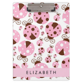 Patroon van lieveheersbeestjes, roze lieveheersbee klembord
