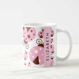 Patroon van lieveheersbeestjes, roze lieveheersbee koffiemok