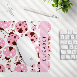 Patroon van lieveheersbeestjes, roze lieveheersbee muismat