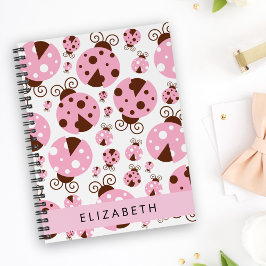 Patroon van lieveheersbeestjes, roze lieveheersbee notitieboek