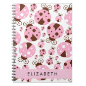 Patroon van lieveheersbeestjes, roze lieveheersbee notitieboek (Voorkant)