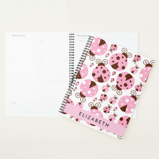Patroon van lieveheersbeestjes, roze lieveheersbee planner (Display)