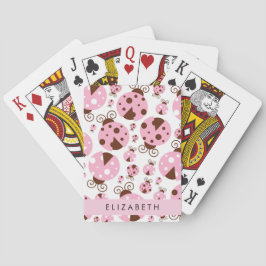 Patroon van lieveheersbeestjes, roze lieveheersbee pokerkaarten