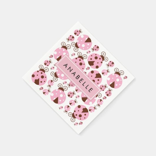 Patroon van lieveheersbeestjes, roze lieveheersbee servet (Hoek)