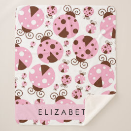 Patroon van lieveheersbeestjes, roze lieveheersbee sherpa deken