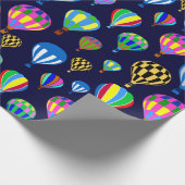 Patroon van luchtballonnen. Navy Blue-achtergrond Cadeaupapier (Hoek)