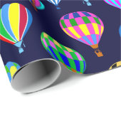 Patroon van luchtballonnen. Navy Blue-achtergrond Cadeaupapier (Rol Hoek)