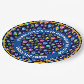 Patroon van luchtballonnen. Navy Blue-achtergrond Papieren Bordje (Gekanteld)
