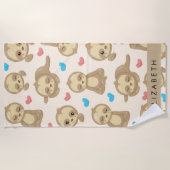 Patroon van luiaards, Mooie luiaards, Hartjes, Je  Strandlaken (Voorkant)