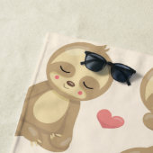 Patroon van luiaards, Mooie luiaards, Hartjes, Je  Strandlaken (In situ)