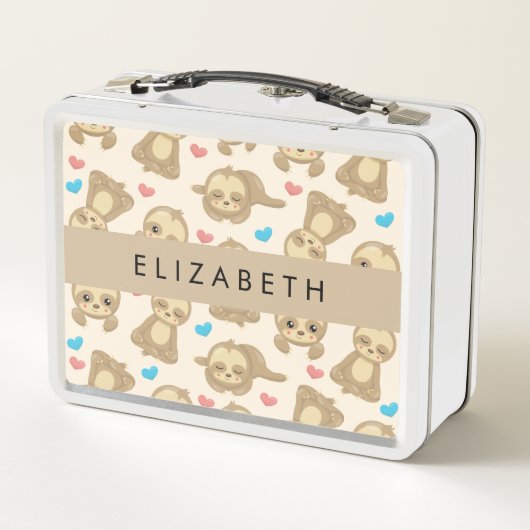 Patroon van luiaards, schattige luiaards, harten,  (Achterkant)