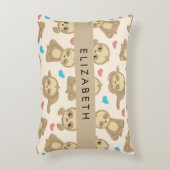 Patroon van luiaards, schattige luiaards, harten,  accent kussen (Voorkant(Verticaal))