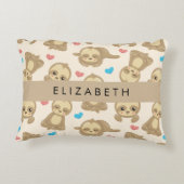 Patroon van luiaards, schattige luiaards, harten,  accent kussen (Achterkant)