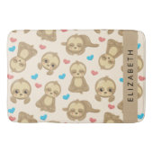 Patroon van luiaards, schattige luiaards, harten,  badmat (Voorkant)