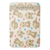 Patroon van luiaards, schattige luiaards, harten,  badmat (Voorkant Verticaal)