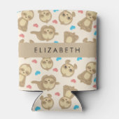 Patroon van luiaards, schattige luiaards, harten, blikjeskoeler (Achterkant)