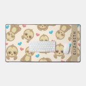 Patroon van luiaards, schattige luiaards, harten,  bureaumat (Keyboard & Muis)