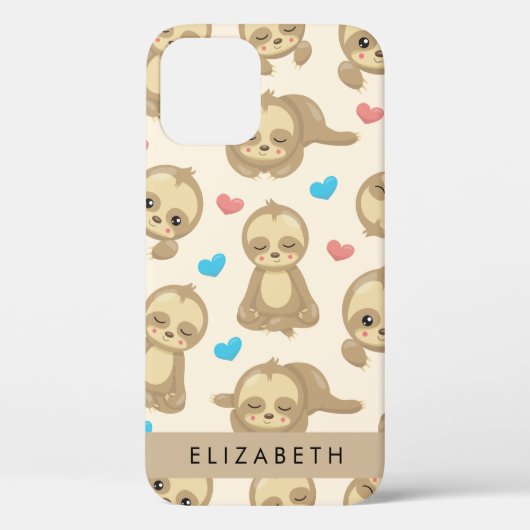 Patroon van luiaards, schattige luiaards, harten, Case-Mate iPhone case (Achterkant)